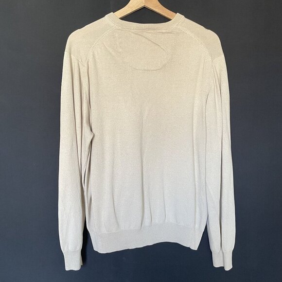 Jos. A. Bank Mens Beige V-Neck Sweater Large 100% Silk Signature Collection - Picture 6 of 6